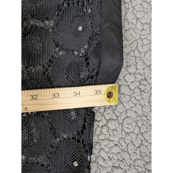Andrea Jovine Black Lace Jacket With Linen Collar And Trim "Diamond" Accents Lrg - Picture 8 of 11